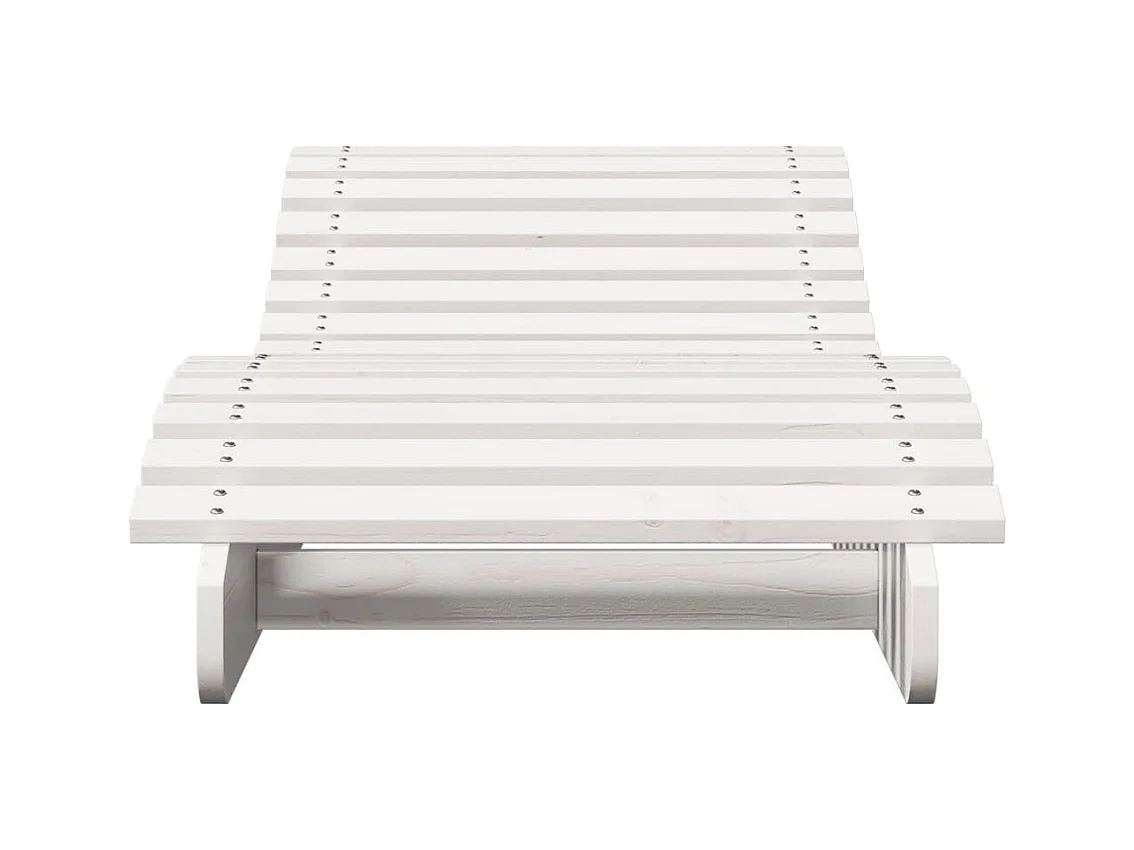 Chaises longues lot de 2 blanc 205x60x31,5 bois massif de pin