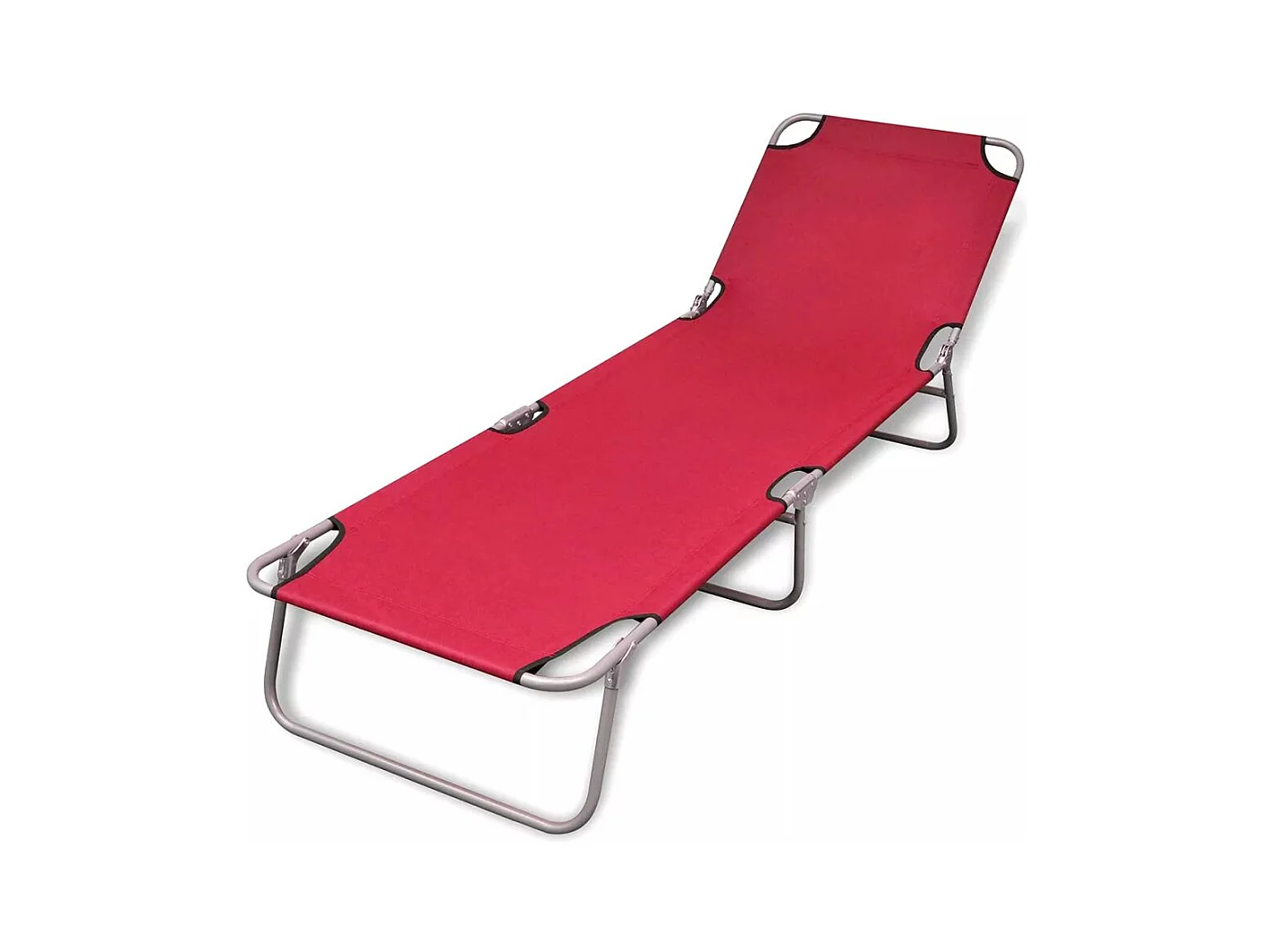 Chaise longue pliable Acier enduit de poudre Rouge