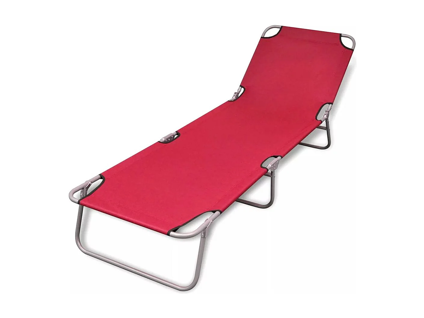 Chaise longue pliable Acier enduit de poudre Rouge