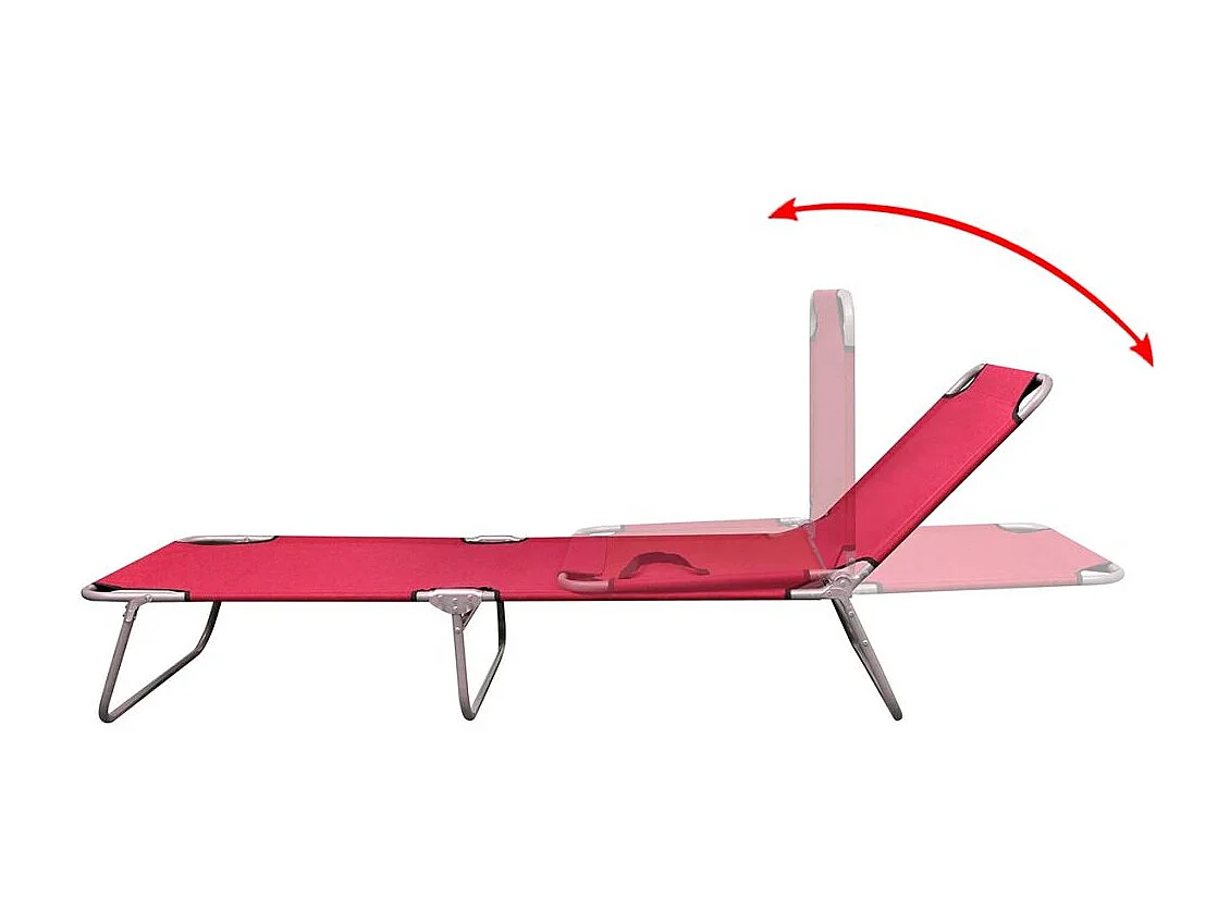 Chaise longue pliable Acier enduit de poudre Rouge