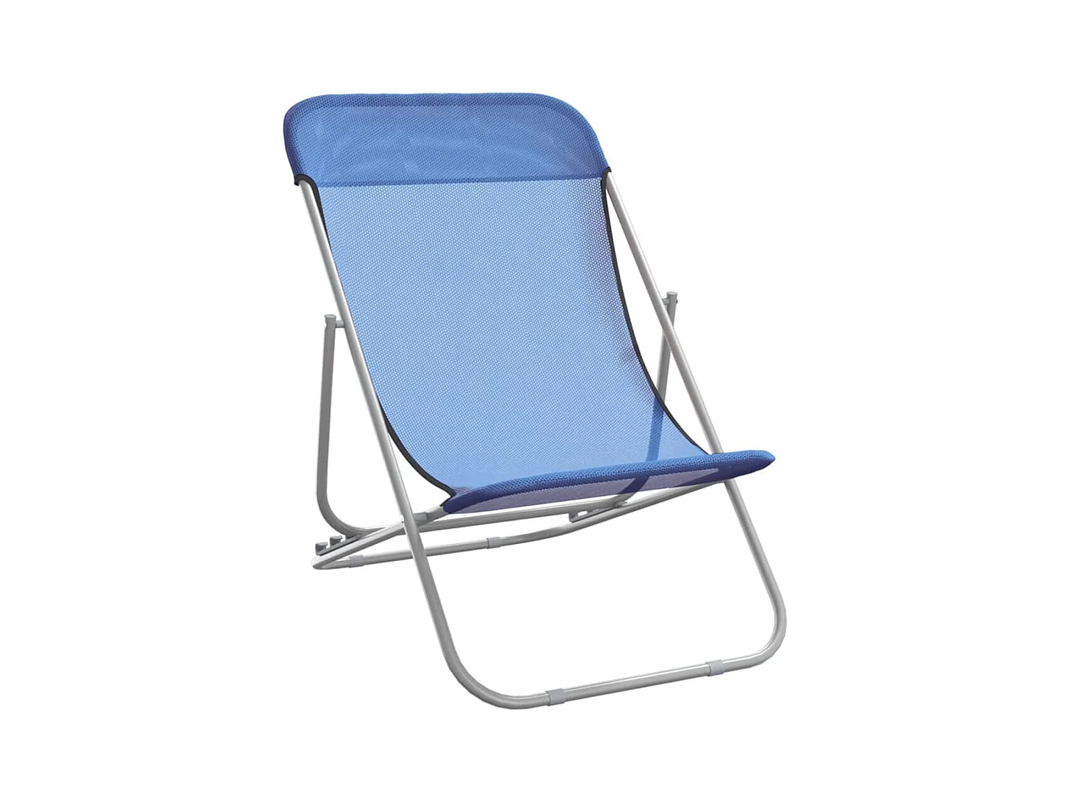 Chaises de plage pliantes 2pcs textilène acier enduit de poudre