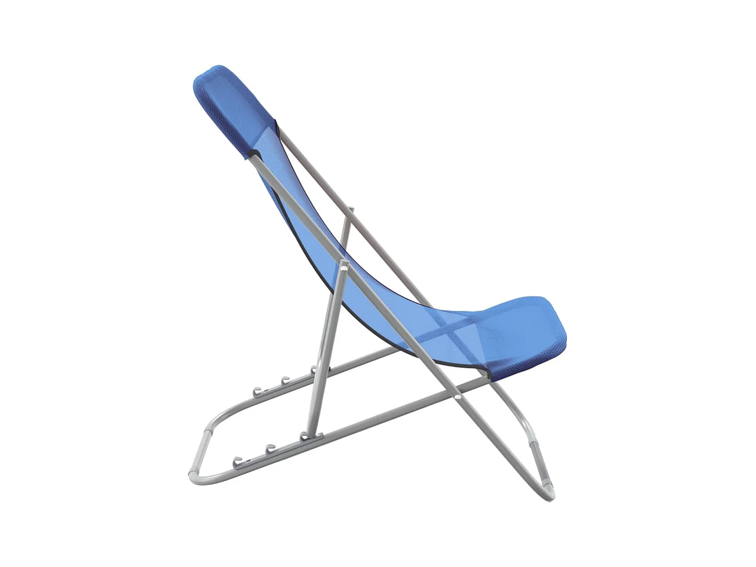 Chaises de plage pliantes 2pcs textilène acier enduit de poudre