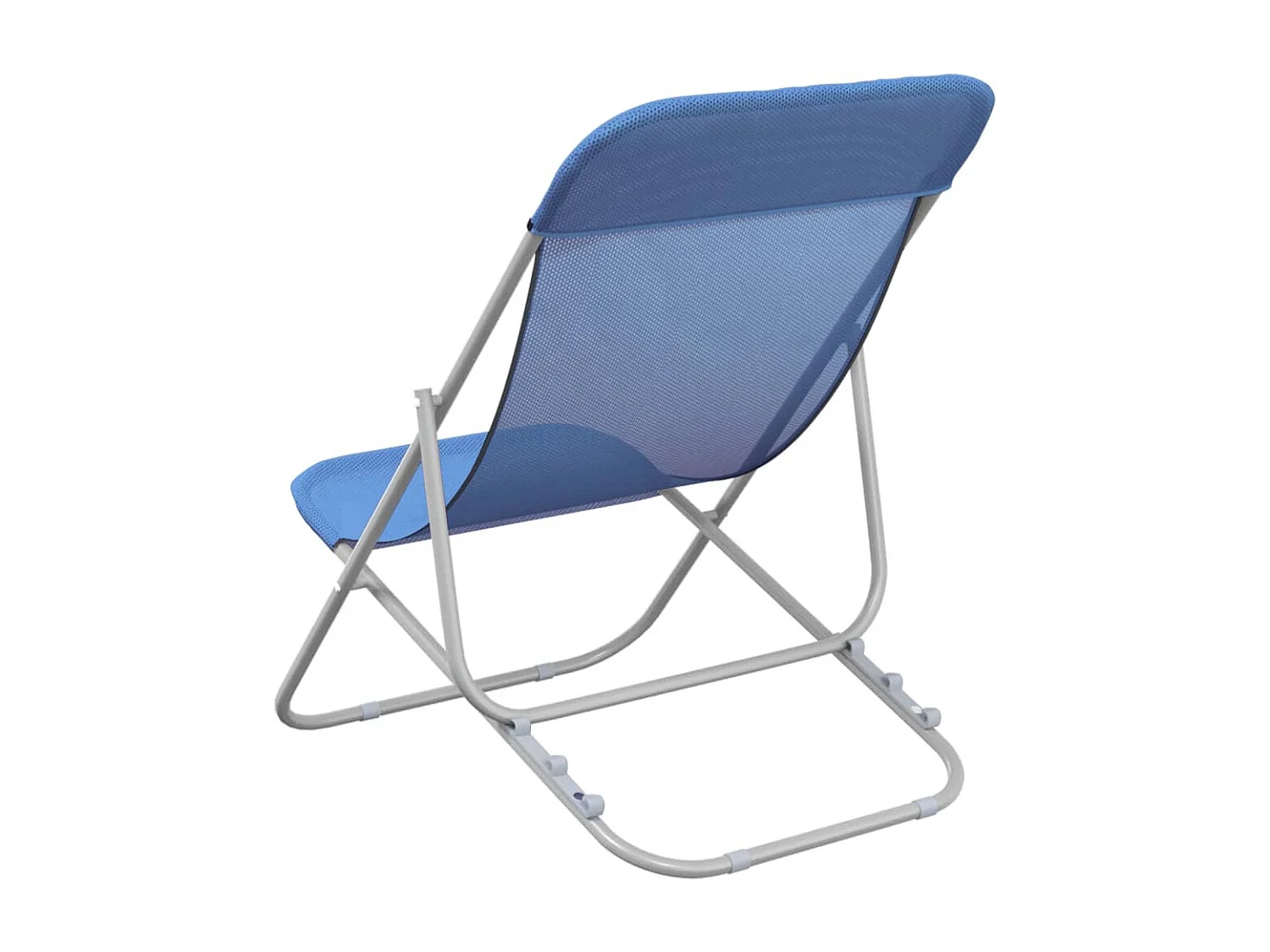 Chaises de plage pliantes 2pcs textilène acier enduit de poudre