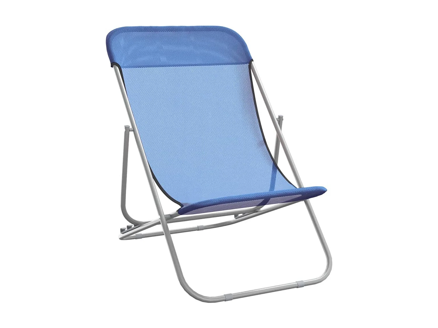 Chaises de plage pliantes 2pcs textilène acier enduit de poudre