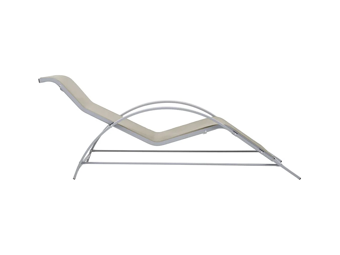 Chaises longues 2 pcs avec table Aluminium Crème