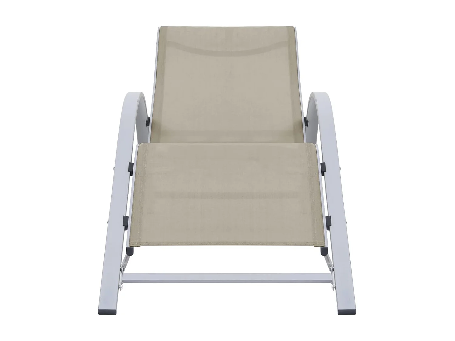 Chaises longues 2 pcs avec table Aluminium Crème