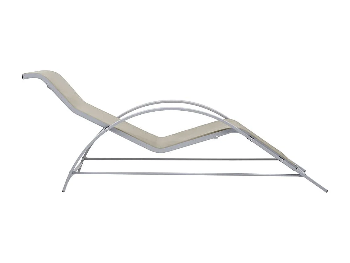 Chaises longues 2 pcs avec table Aluminium Crème