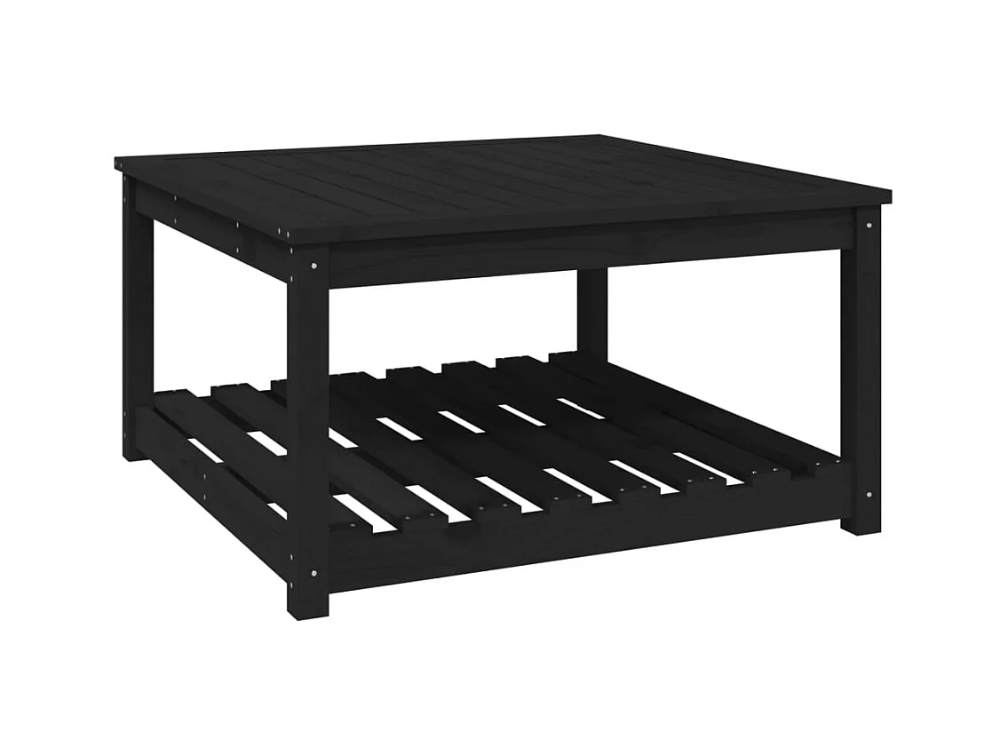 Table de jardin noir 82,5x82,5x45 bois massif de pin