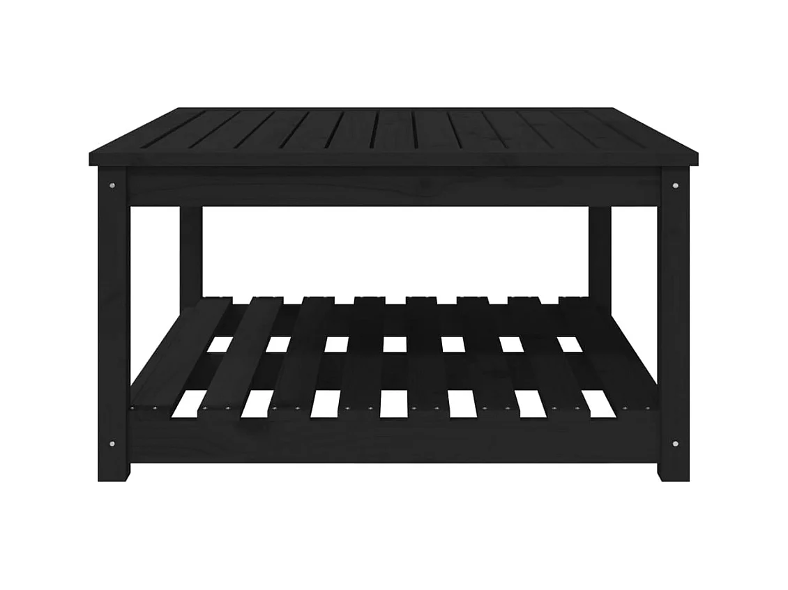Table de jardin noir 82,5x82,5x45 bois massif de pin