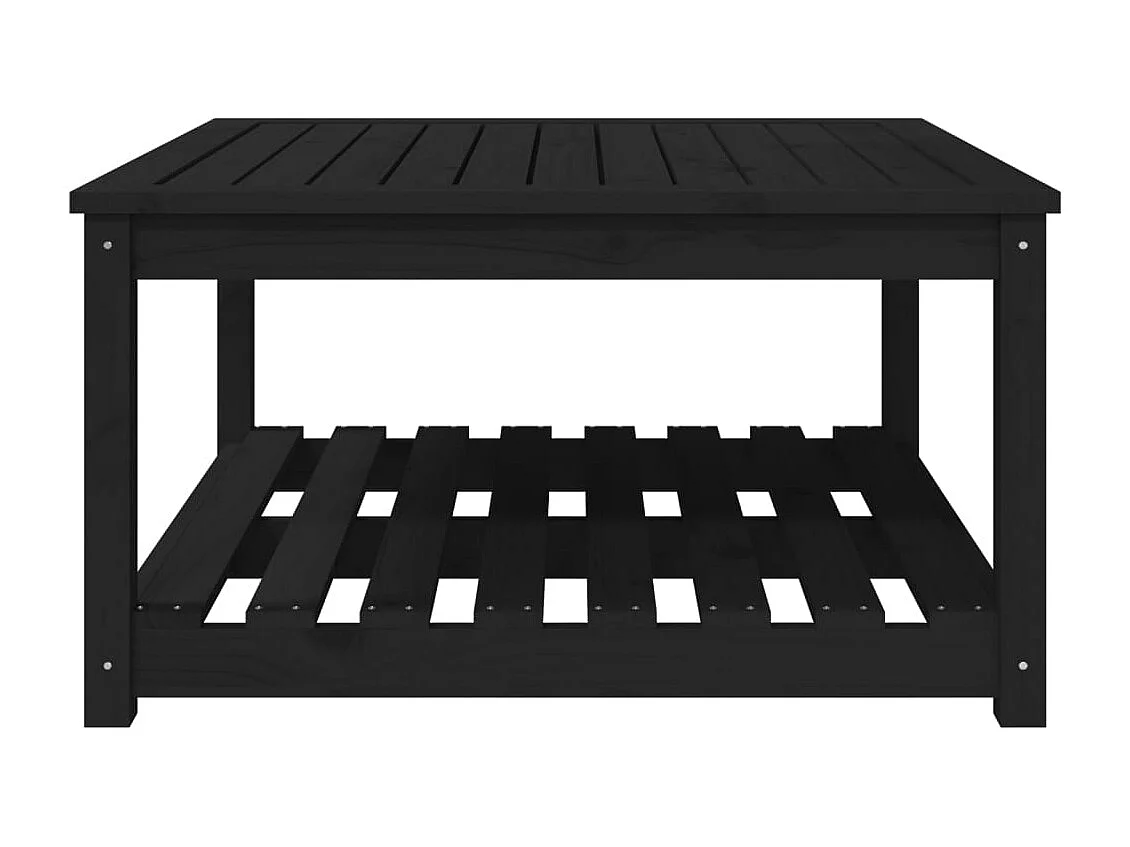 Table de jardin noir 82,5x82,5x45 bois massif de pin