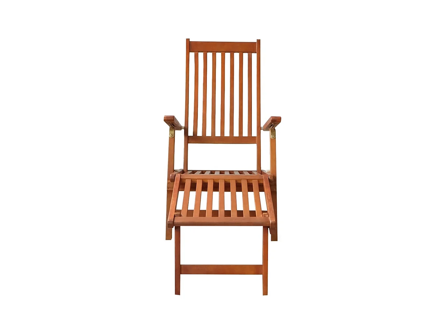 Chaise de terrasse avec repose-pied et coussin Acacia solide 2