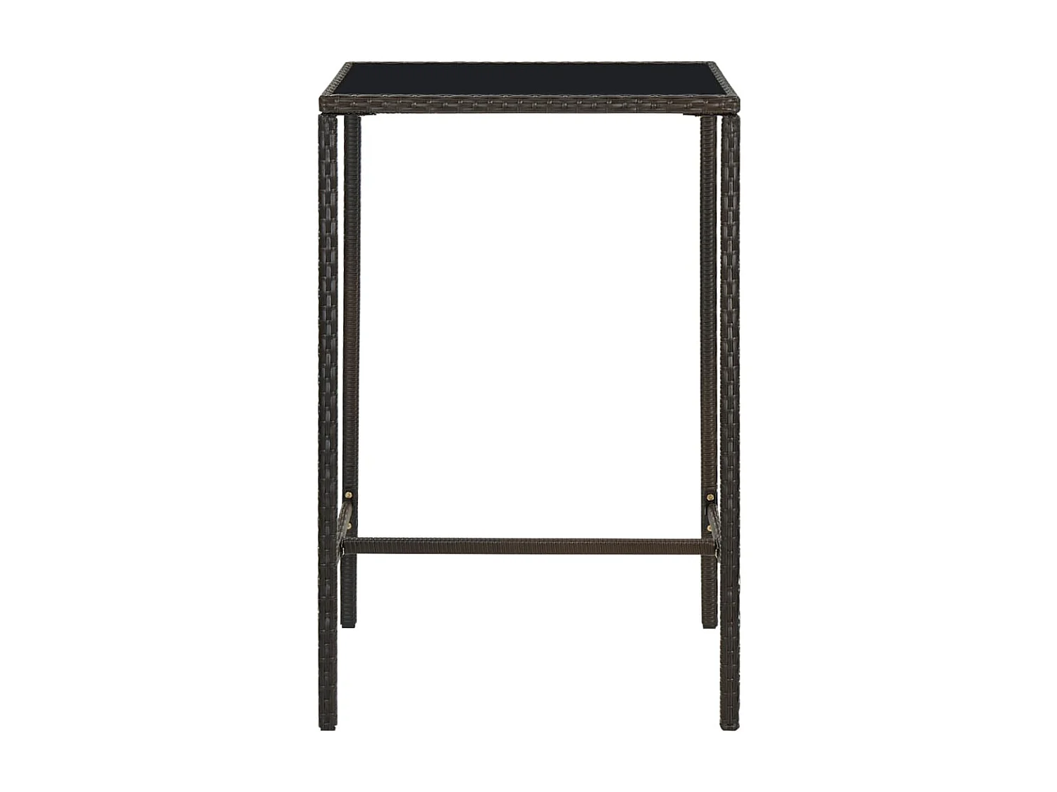 Table de bar de jardin Marron 70x70x110 Résine tressée verre