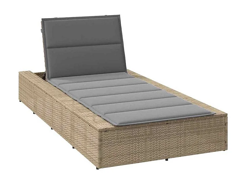 Transat avec coussin flottant beige résine tressée