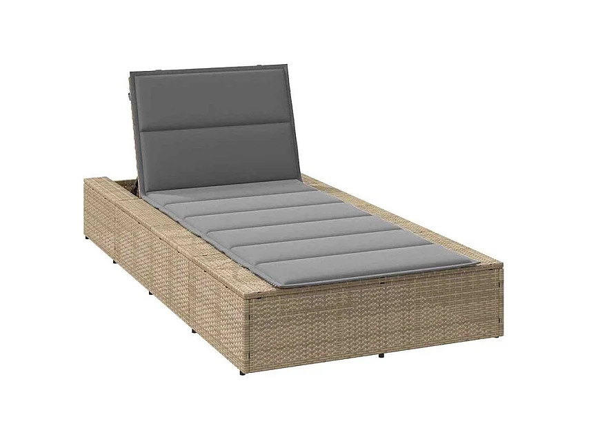 Transat avec coussin flottant beige résine tressée