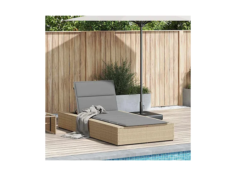 Transat avec coussin flottant beige résine tressée