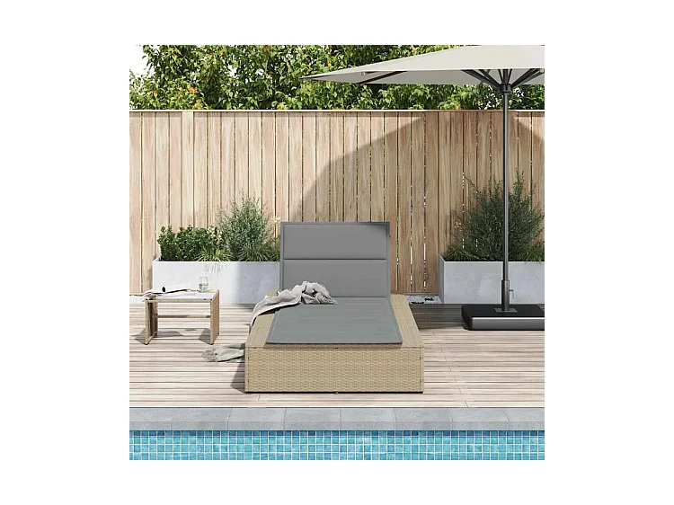 Transat avec coussin flottant beige résine tressée