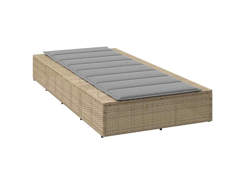 Transat avec coussin flottant beige résine tressée