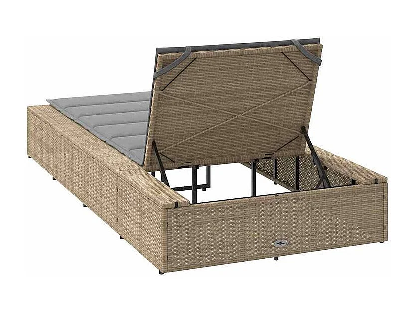 Transat avec coussin flottant beige résine tressée