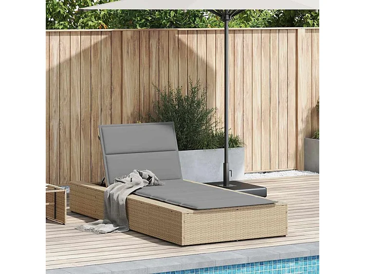 Transat avec coussin flottant beige résine tressée