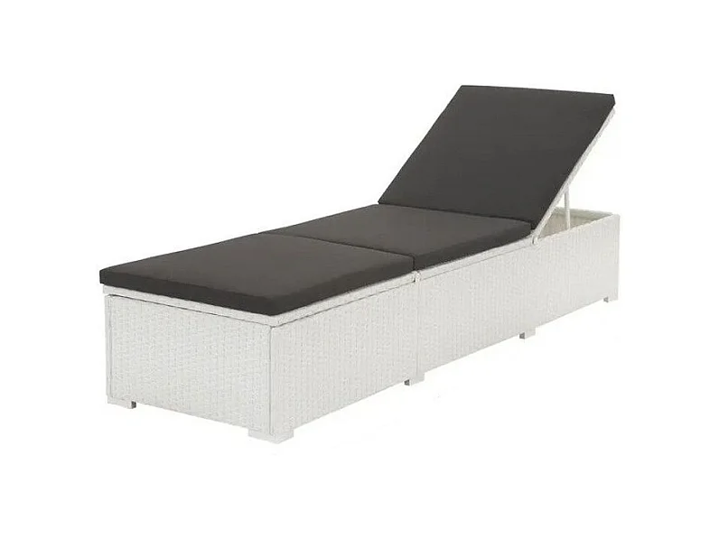 Chaise longue polyester noir et résine blanche Imia