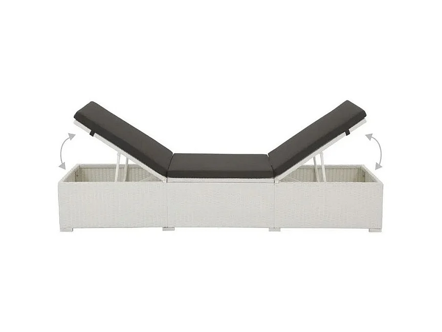 Chaise longue polyester noir et résine blanche Imia