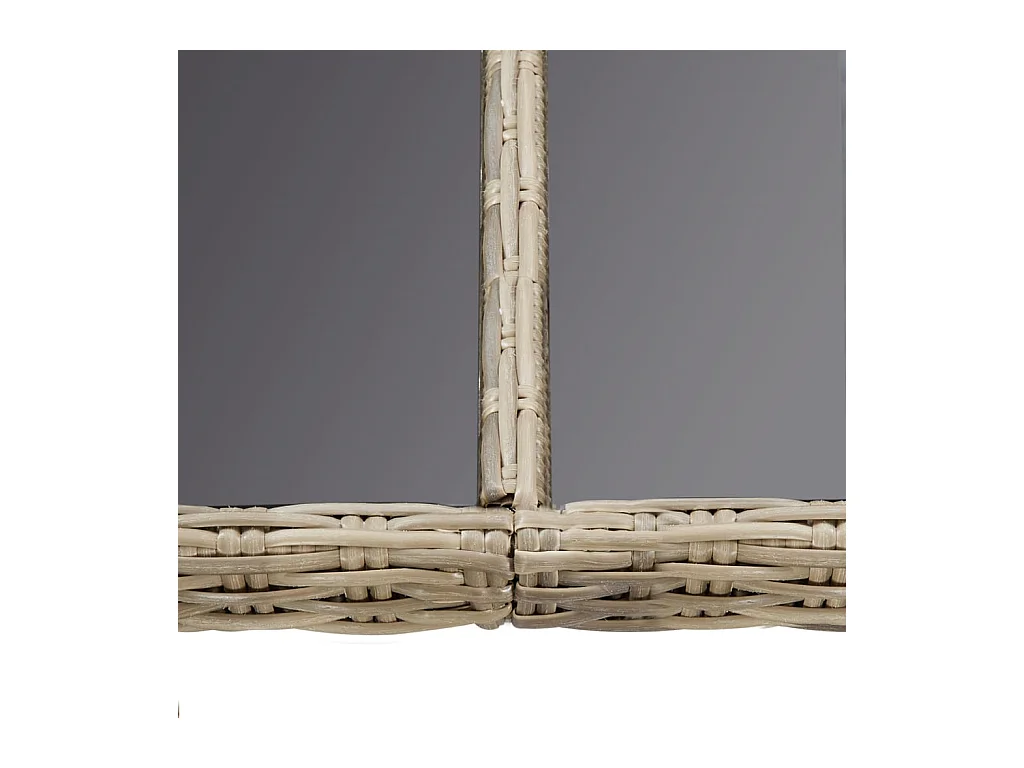 Table à dîner Marron 200x100x74 Verre et résine tressée