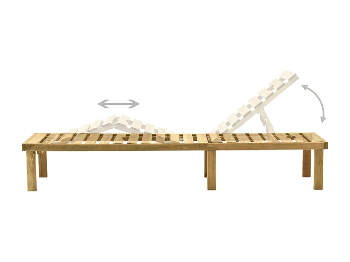 Chaise longue de jardin Bois de pin imprégné