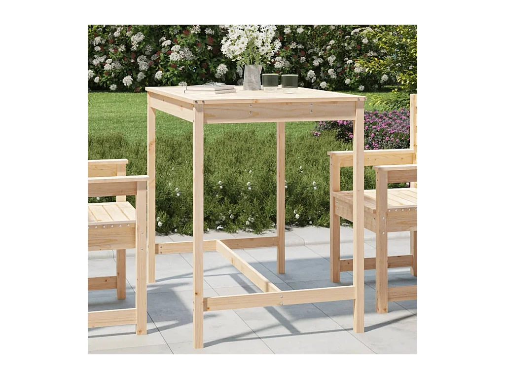 Table de jardin 121x82,5x110 bois massif de pin