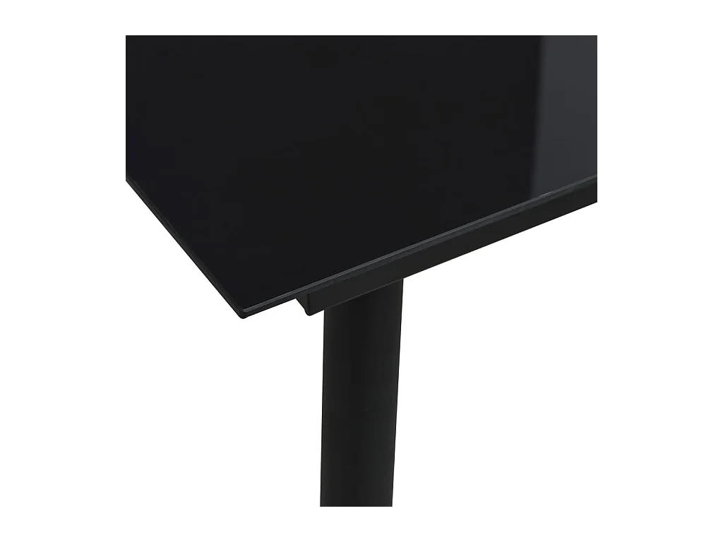 Table à dîner de jardin Noir 80x80x74 Acier et verre 2