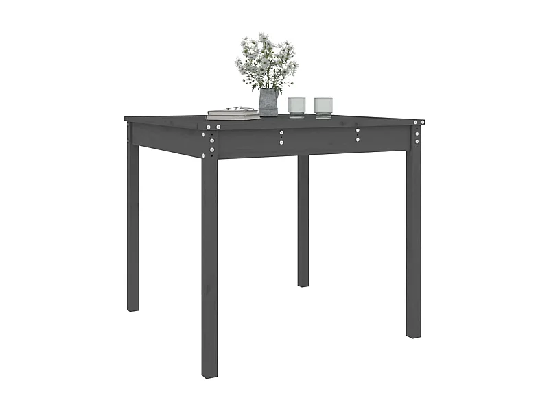 Table de jardin gris 82,5x82,5x76 bois massif de pin