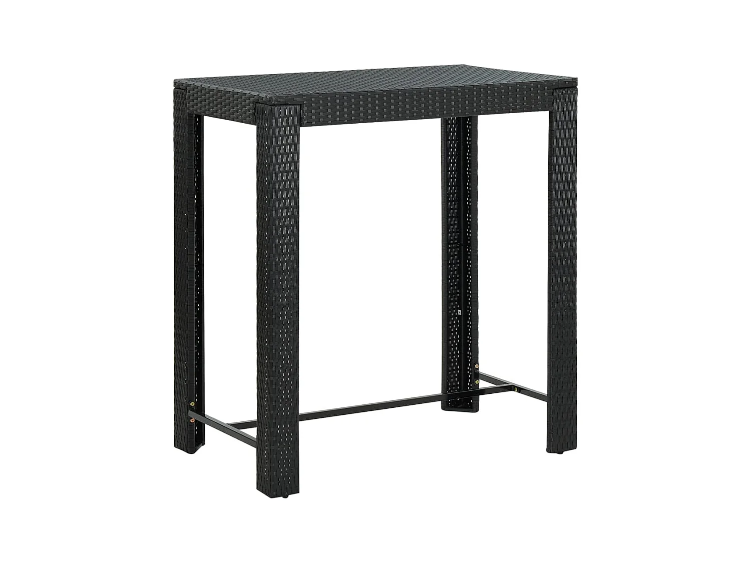 Table de bar de jardin Noir 100x60,5x110,5 Résine tressée