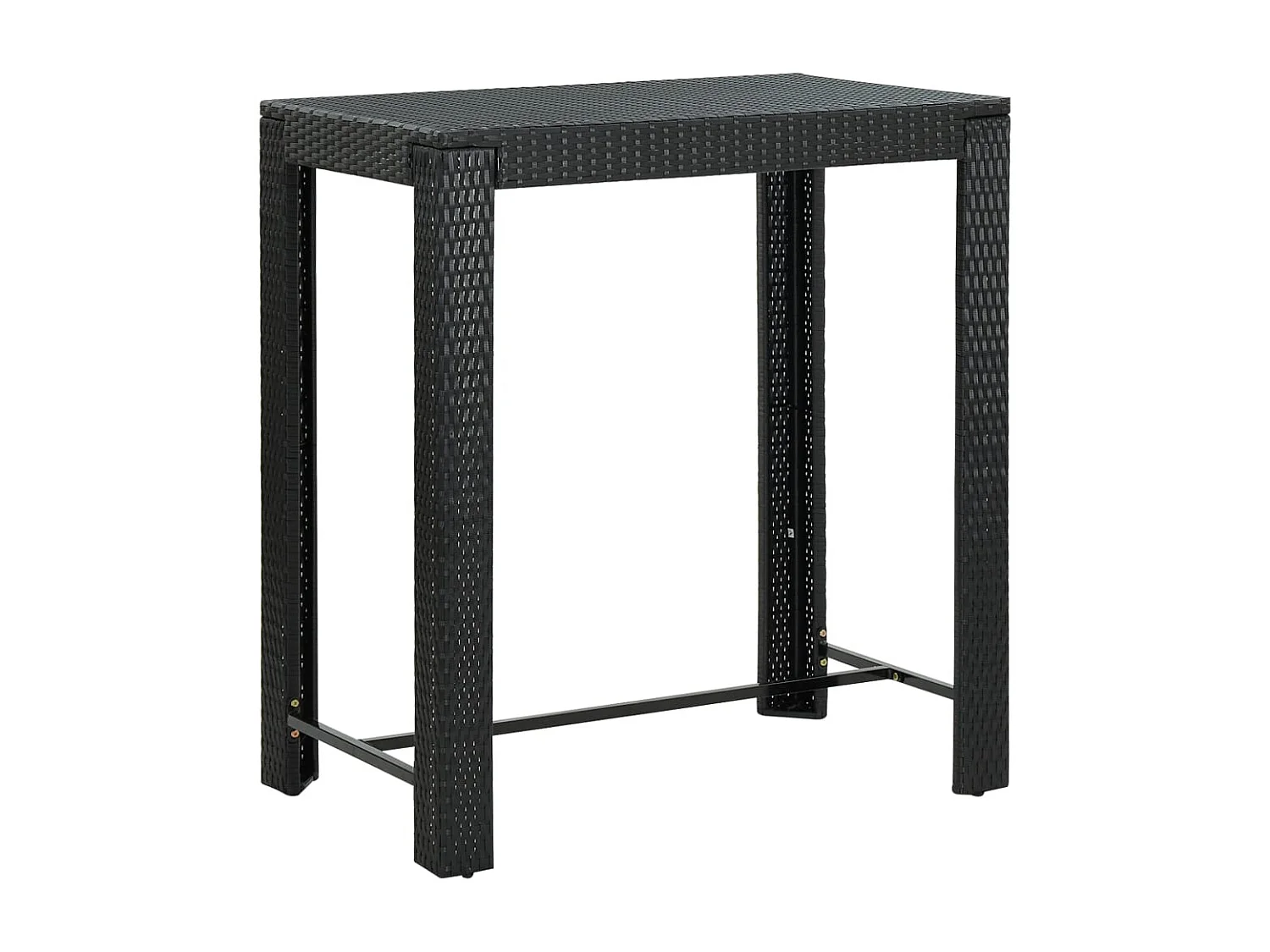 Table de bar de jardin Noir 100x60,5x110,5 Résine tressée