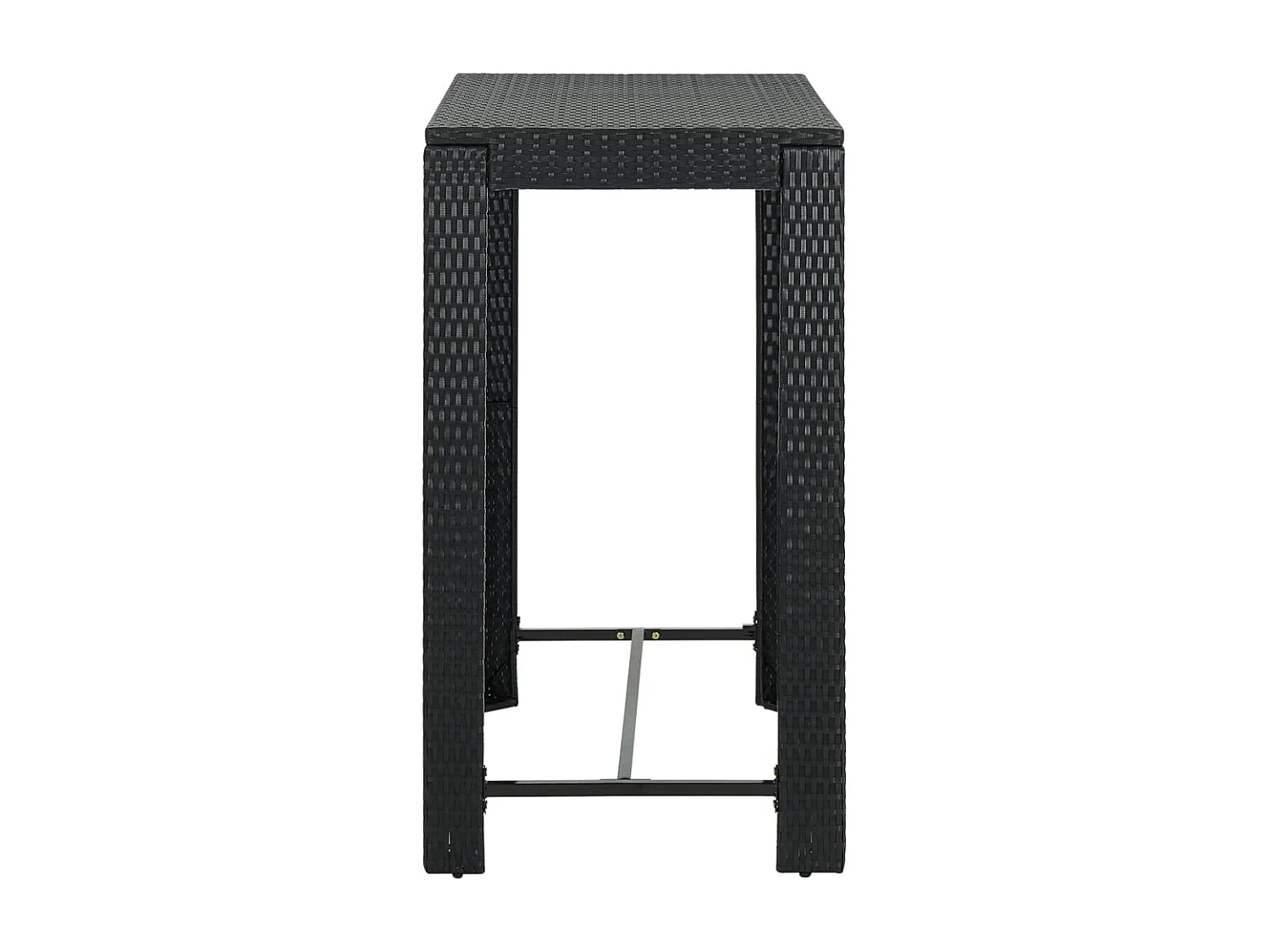 Table de bar de jardin Noir 100x60,5x110,5 Résine tressée