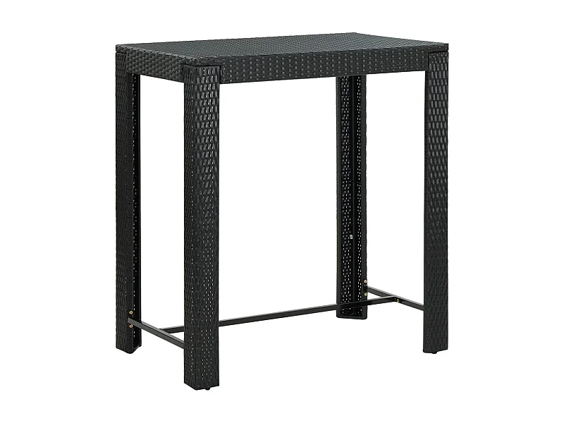 Table de bar de jardin Noir 100x60,5x110,5 Résine tressée