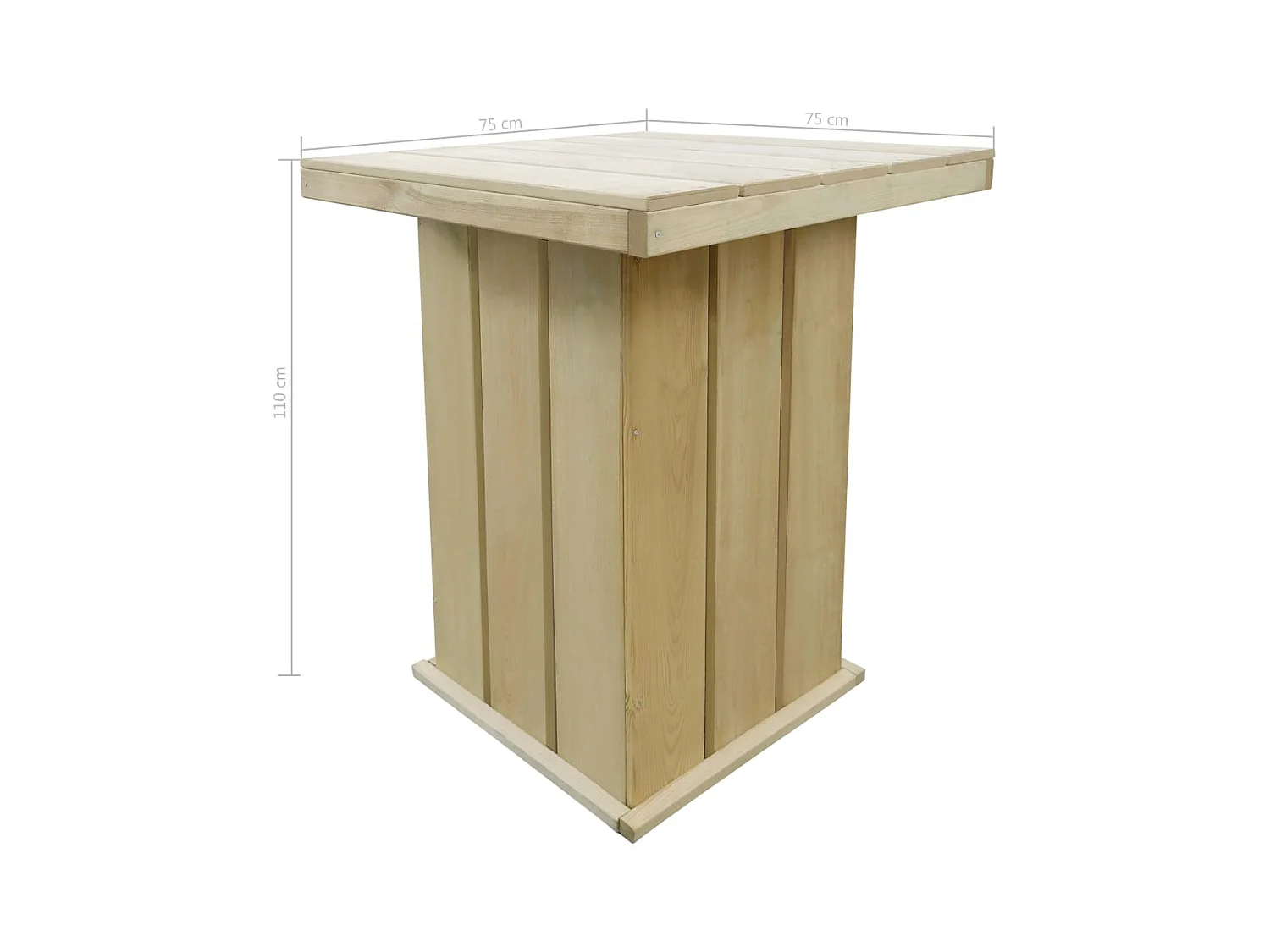 Table de bar 75x75x110 Pin imprégné