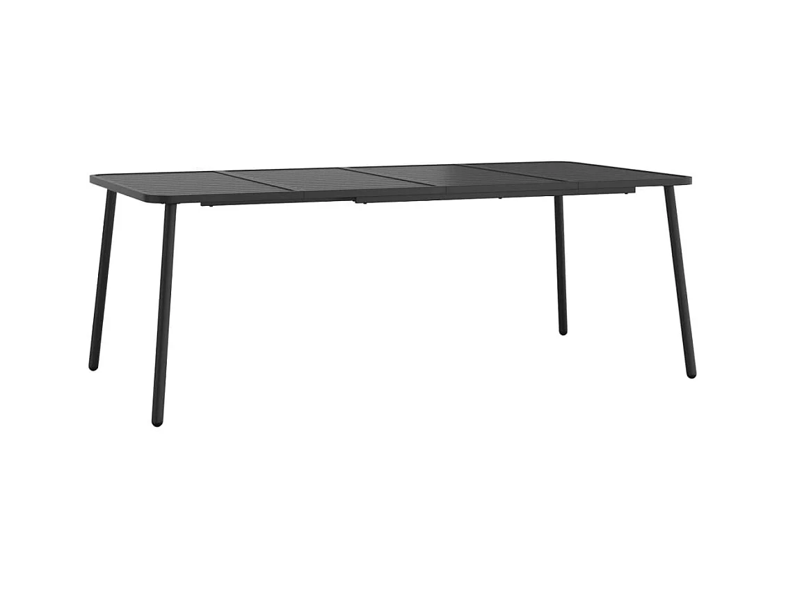 Table de jardin anthracite 200x100x71 acier