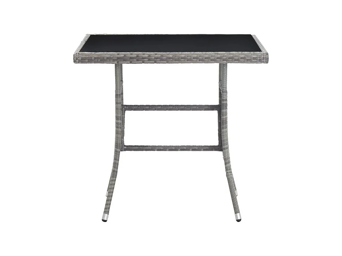 Table de jardin gris 80x80x74 résine tressée