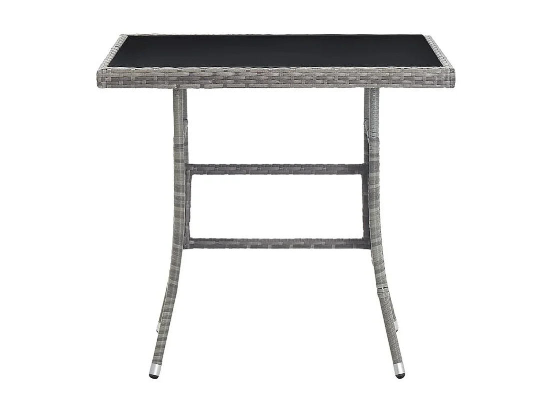 Table de jardin gris 80x80x74 résine tressée
