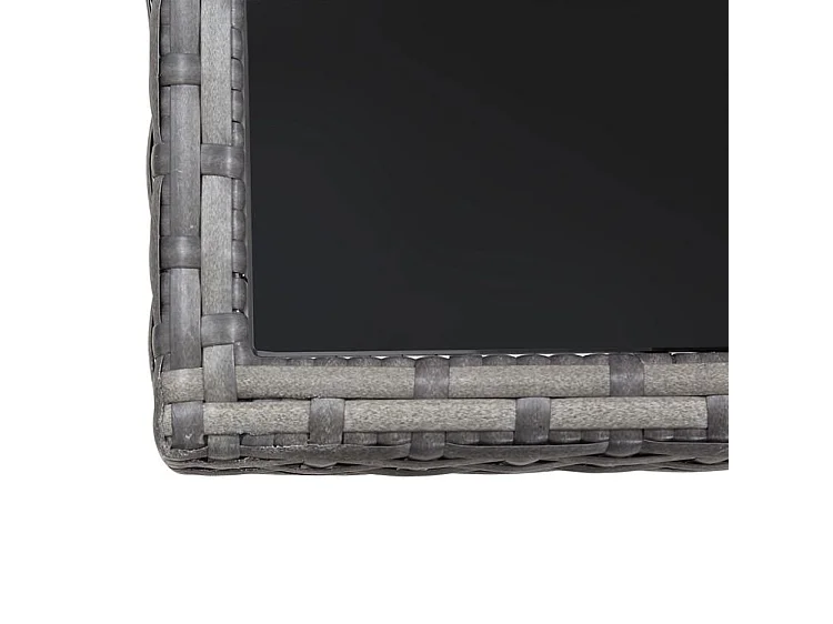 Table de jardin gris 80x80x74 résine tressée