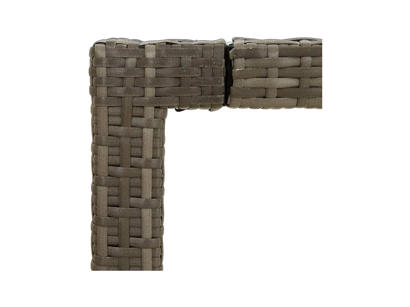 Table de jardin Gris 190x90x75 Verre trempé-résine tressée