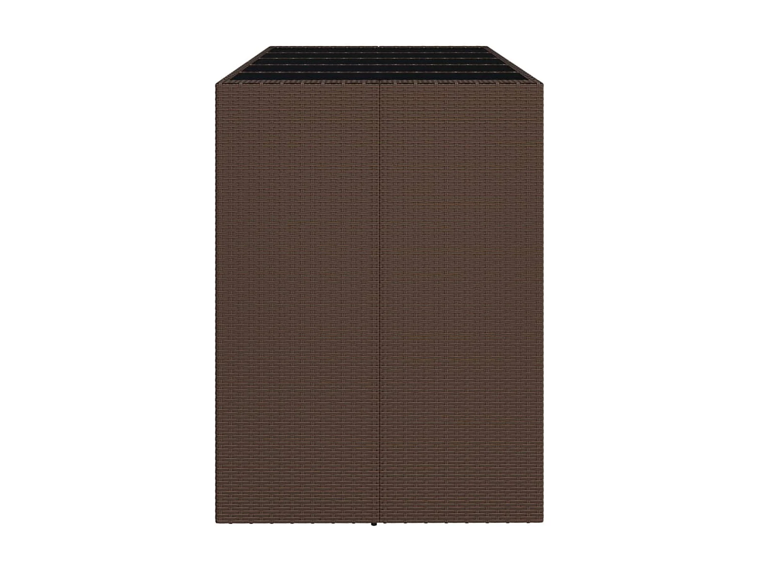 Table de bar et dessus en verre marron 185x80x110 poly rotin