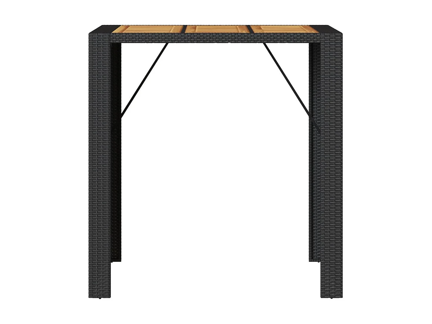 Table de jardin et dessus en bois d'acacia noir résine tressée