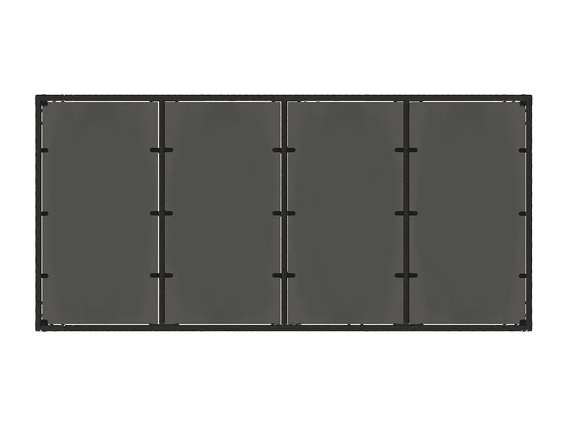 Table de jardin dessus en verre Noir 190x90x75 Résine tressée
