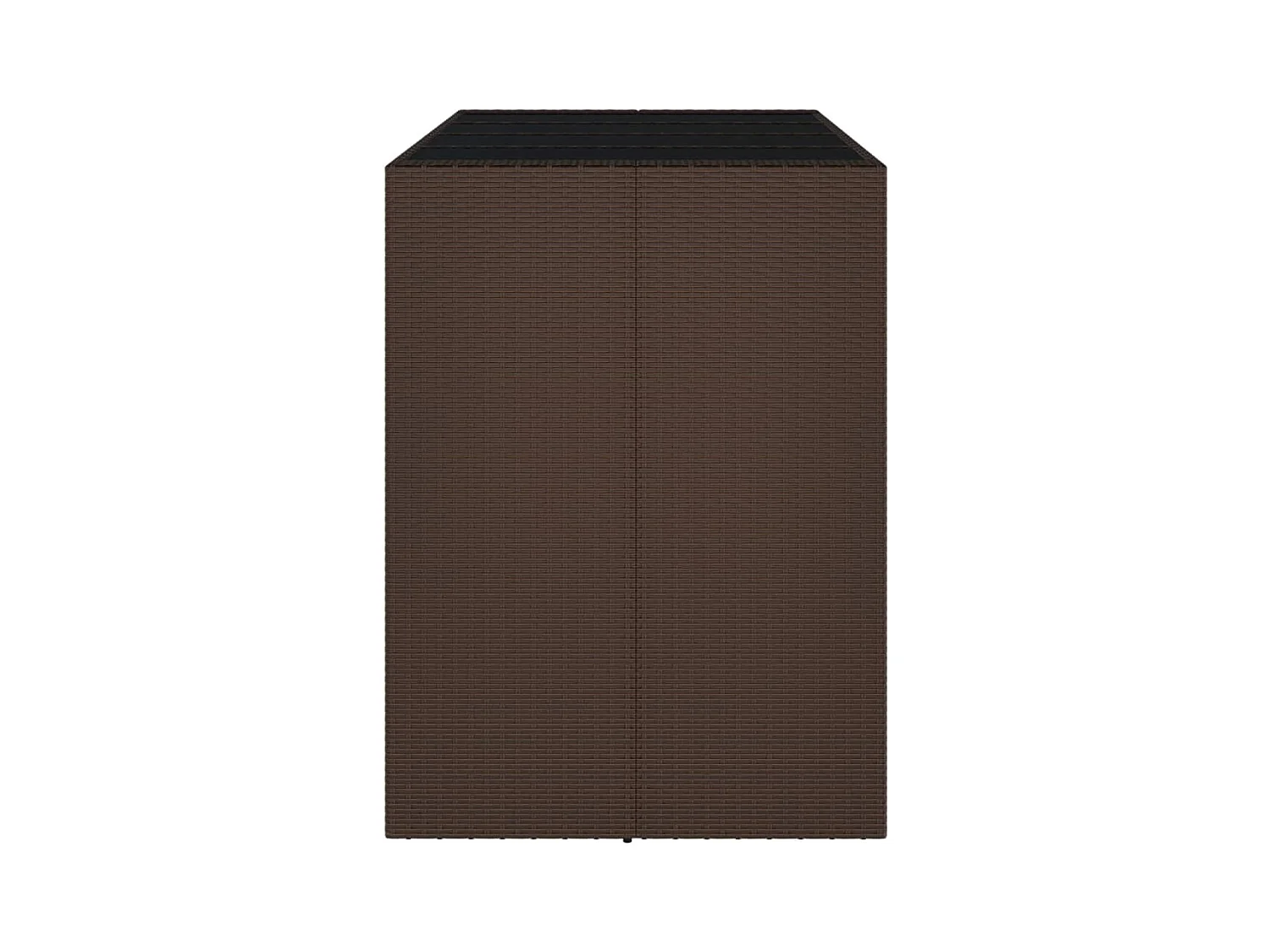 Table de bar et dessus en verre marron 145x80x110 poly rotin