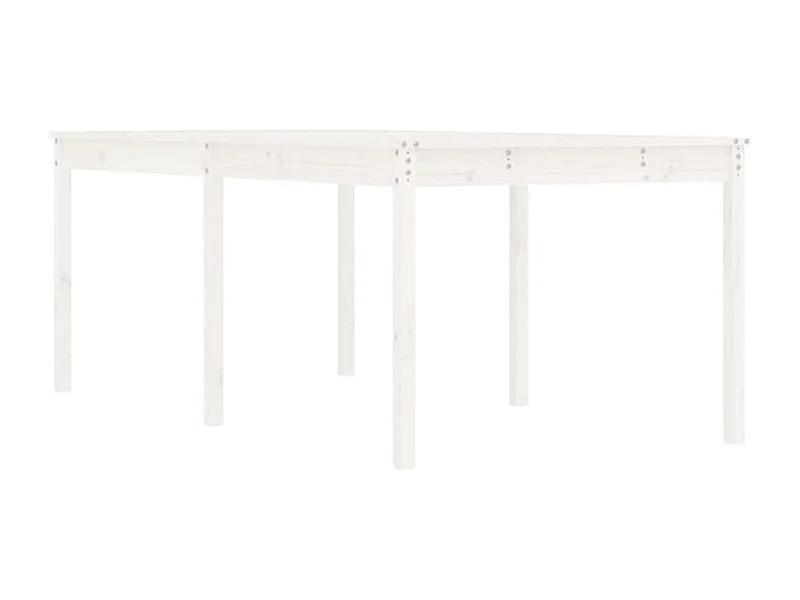 Table de jardin blanc 203,5x100x76 bois massif de pin