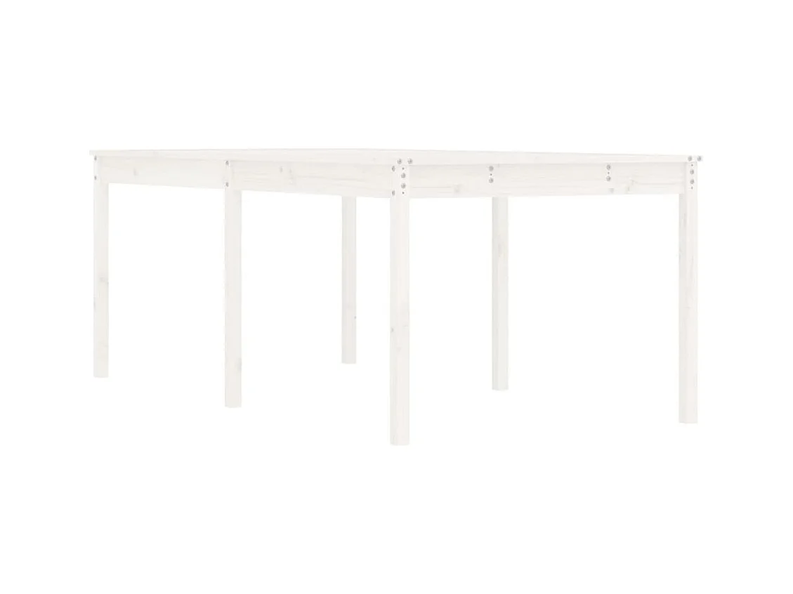 Table de jardin blanc 203,5x100x76 bois massif de pin