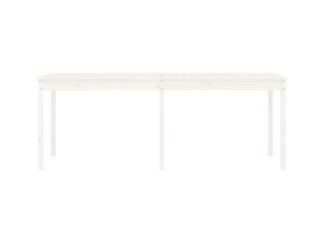 Table de jardin blanc 203,5x100x76 bois massif de pin