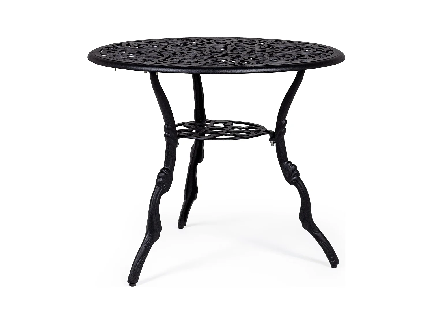 Table de jardin aluminium moulée anthracite Vikola 80cm