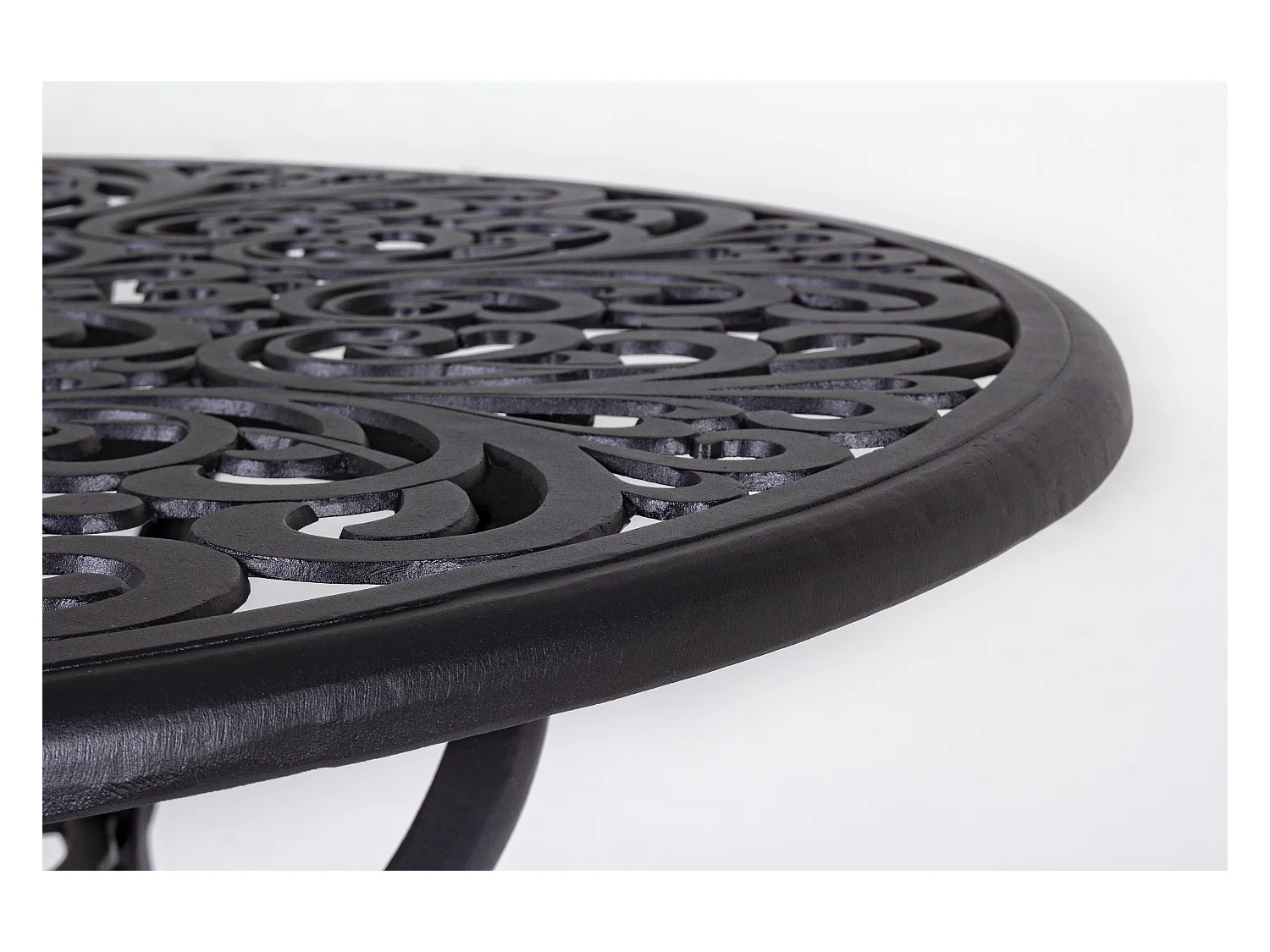 Table de jardin aluminium moulée anthracite Vikola 80cm