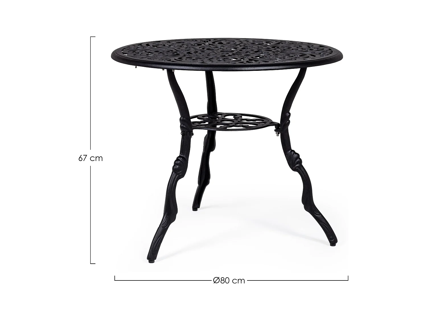 Table de jardin aluminium moulée anthracite Vikola 80cm